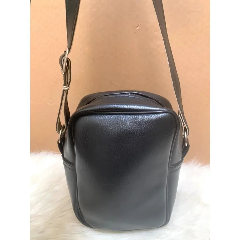 PERRIN Black Faux Leather Vintage NS Convertible Men's Xbody - Made in USA